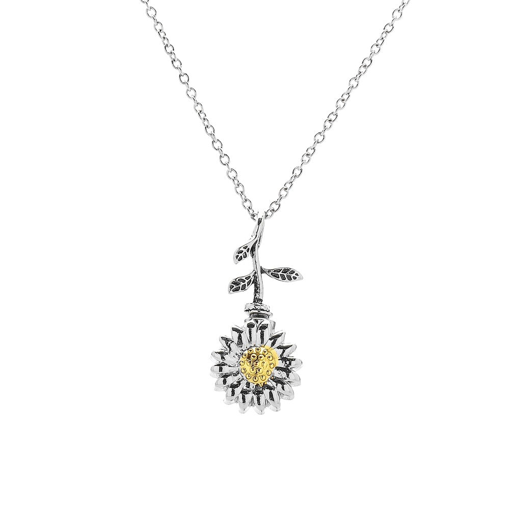 Vintage Sunflower Flower Pendant Openable Pet Urn Necklace