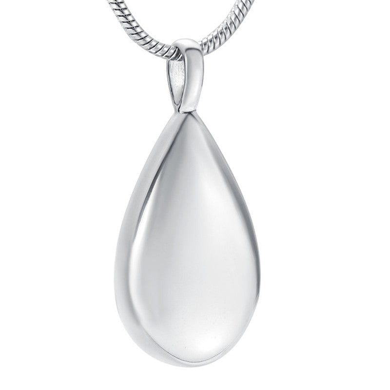 Titanium Steel Drop Shape Urn Pendant Necklace Jewelry