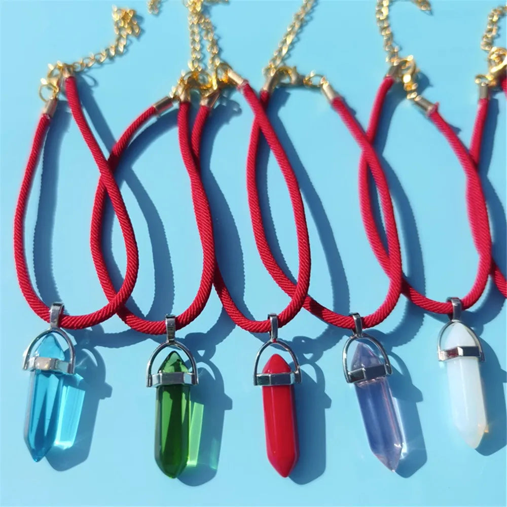 Luxury Dog Cat Necklace Jewelry with Crystal Pendant Red Rope Cat Collar Pet Grooming Birthday Costume Accessories