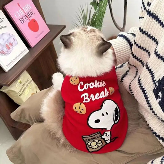 NEW Kawaii Snoopy Cat Sweater Costume Winter Warm Pet Clothes for Cats Pullover Mascotas Clothing Gatos Products for Animals