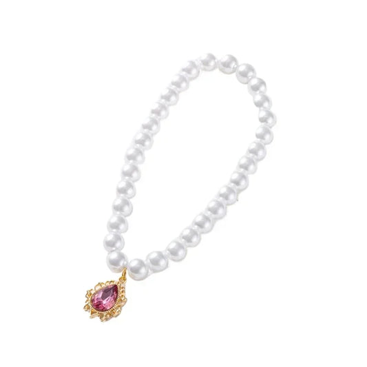 New Dog Cat Pearls Necklace Collar with Bling Pendant Charm Pet Dog Jewelry Accessories Cute Cat Collar Pet Grooming Accessory