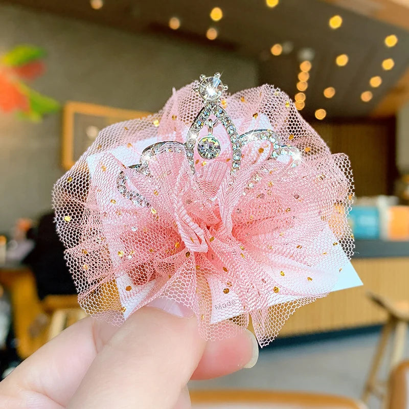 Pet Grooming for Puppy Cat Dog Hair Clip Crown Bow Lace Pet Hairpins Dog Multicolor Cat Headwear Pet Accessories