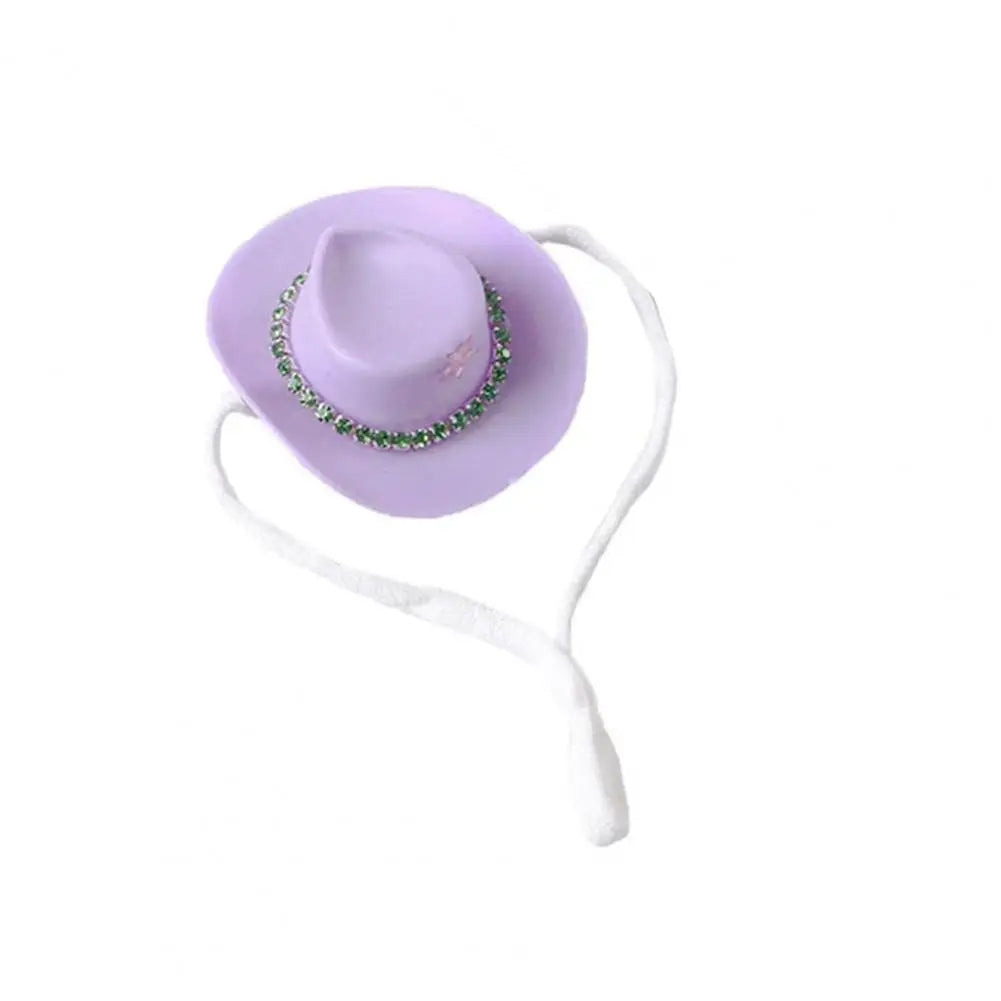 Lightweight Pet Hat Unique Hat Western Cowboy Hat for Small Rhinestone Star Design Mini Pet Costume Accessory for Guinea Pigs