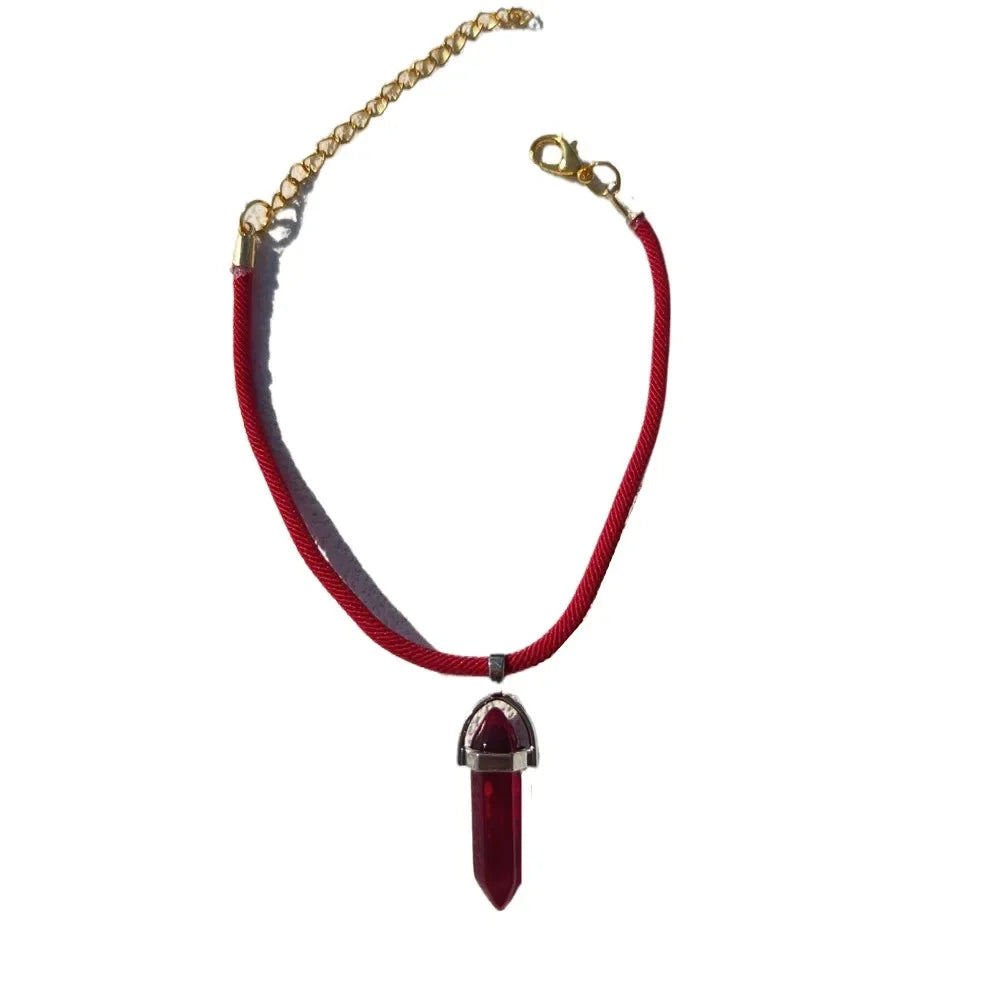 Luxury Dog Cat Necklace Jewelry with Crystal Pendant Red Rope Cat Collar Pet Grooming Birthday Costume Accessories