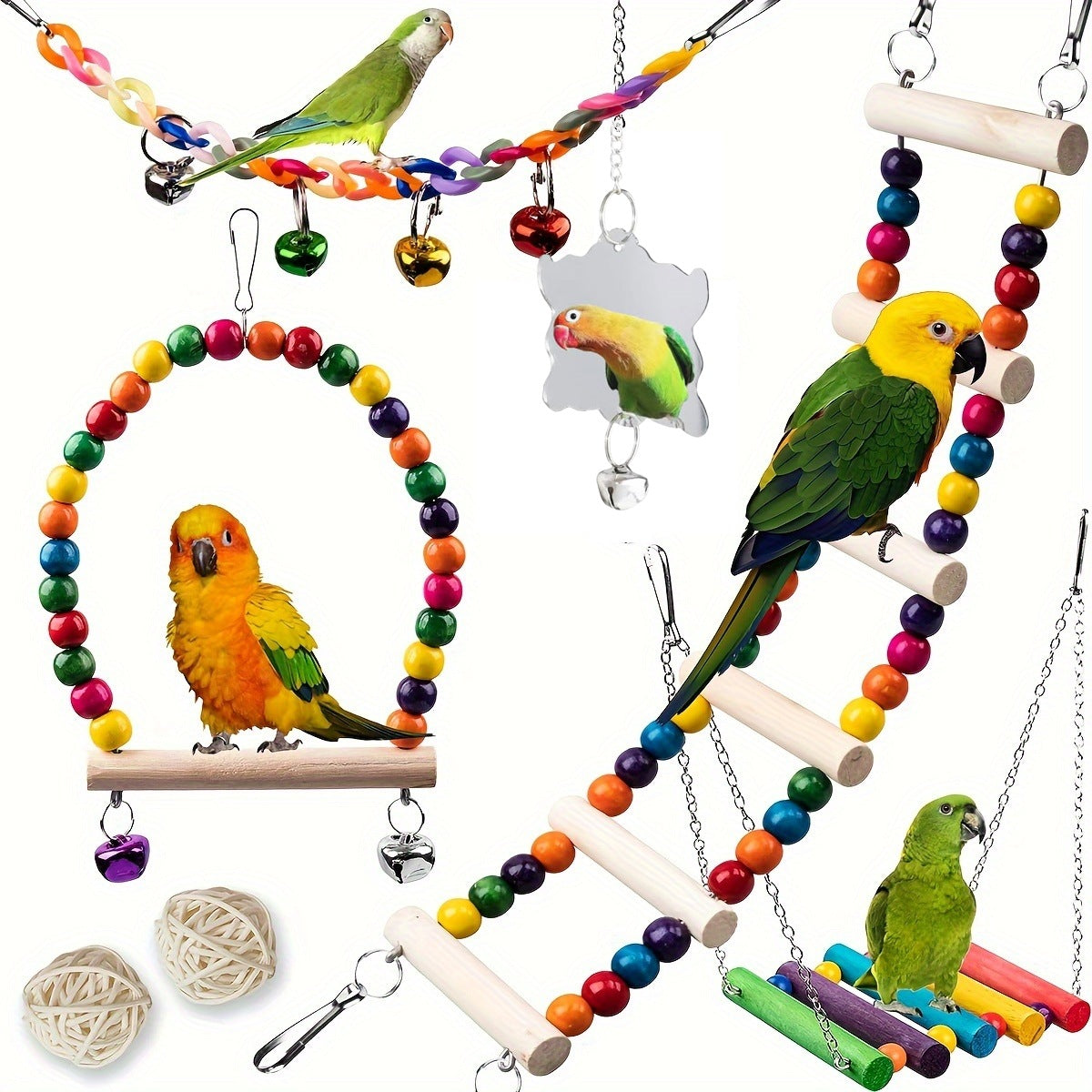 Parrot Toy Birdcage Swing Perch Rod