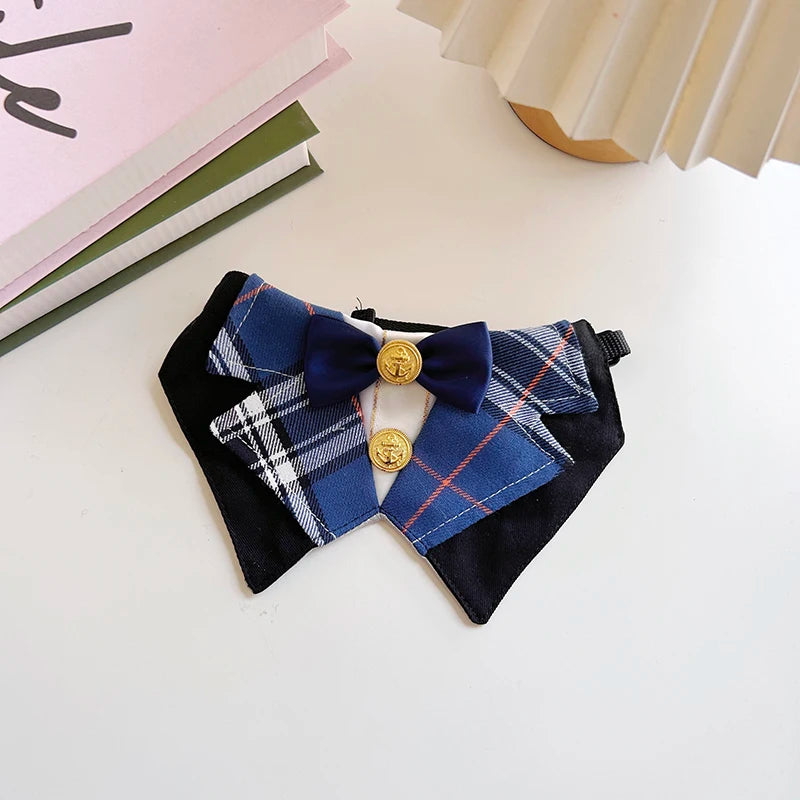 Pet Dog Jewelry Supplies Retro Red Black Blue Shawl Collars For Small Medium Dog Chihuahua Poodle Puppy Dog Cats Bib Accessories