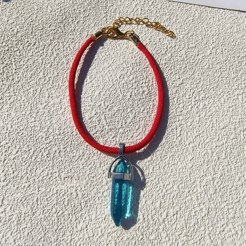 Luxury Dog Cat Necklace Jewelry with Crystal Pendant Red Rope Cat Collar Pet Grooming Birthday Costume Accessories