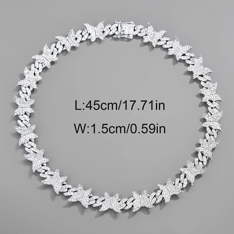 Vintage Fashion Butterfly Charm Chain Collar Secure Buckle Matching Pet And Owner Necklace Jewelry Accessories For Cat Dogs