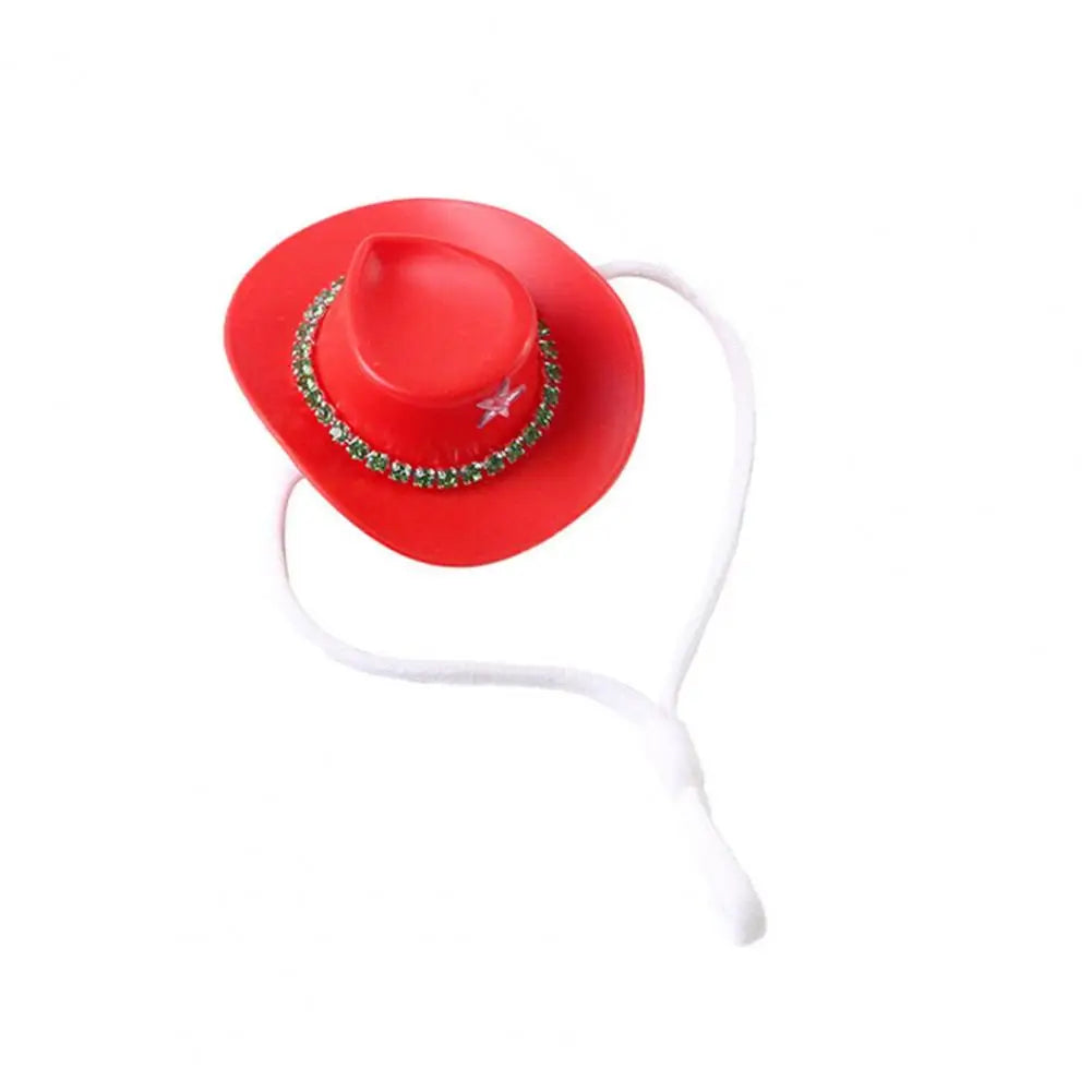Lightweight Pet Hat Unique Hat Western Cowboy Hat for Small Rhinestone Star Design Mini Pet Costume Accessory for Guinea Pigs