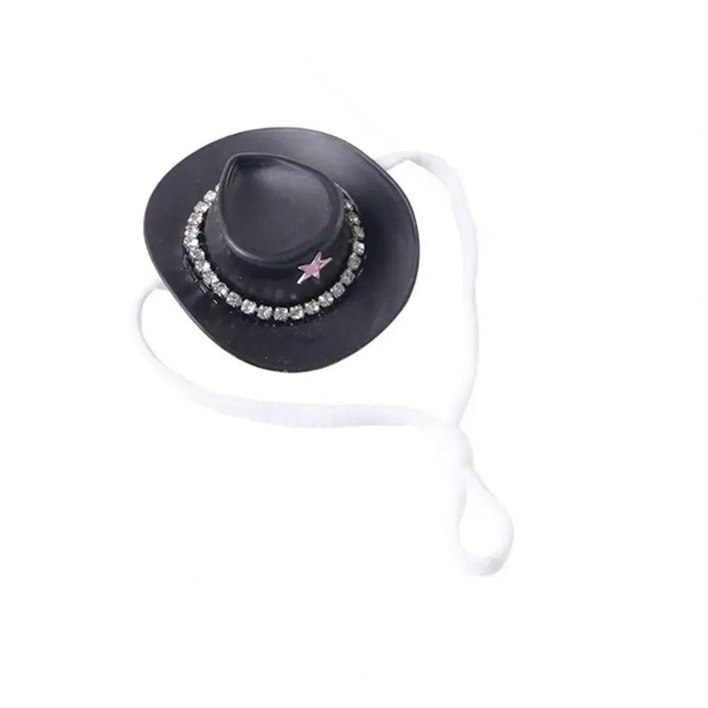 Lightweight Pet Hat Unique Hat Western Cowboy Hat for Small Rhinestone Star Design Mini Pet Costume Accessory for Guinea Pigs