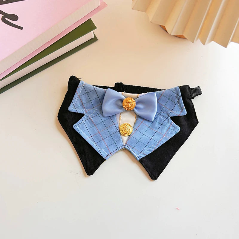 Pet Dog Jewelry Supplies Retro Red Black Blue Shawl Collars For Small Medium Dog Chihuahua Poodle Puppy Dog Cats Bib Accessories