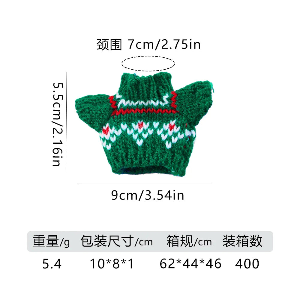 New Christmas Hamster Knit Sweater Clothing for Golden Hamsters Gerbils Small Pets Photo Outfit Cute Warm Pet Apparel