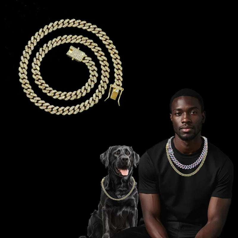 8mm Thin Cuban Link Dog Princess Pet Collar Cat Collar Cool Puppy Accessories Chihuahua Party Family Jewelry Stuff Secure Buckle