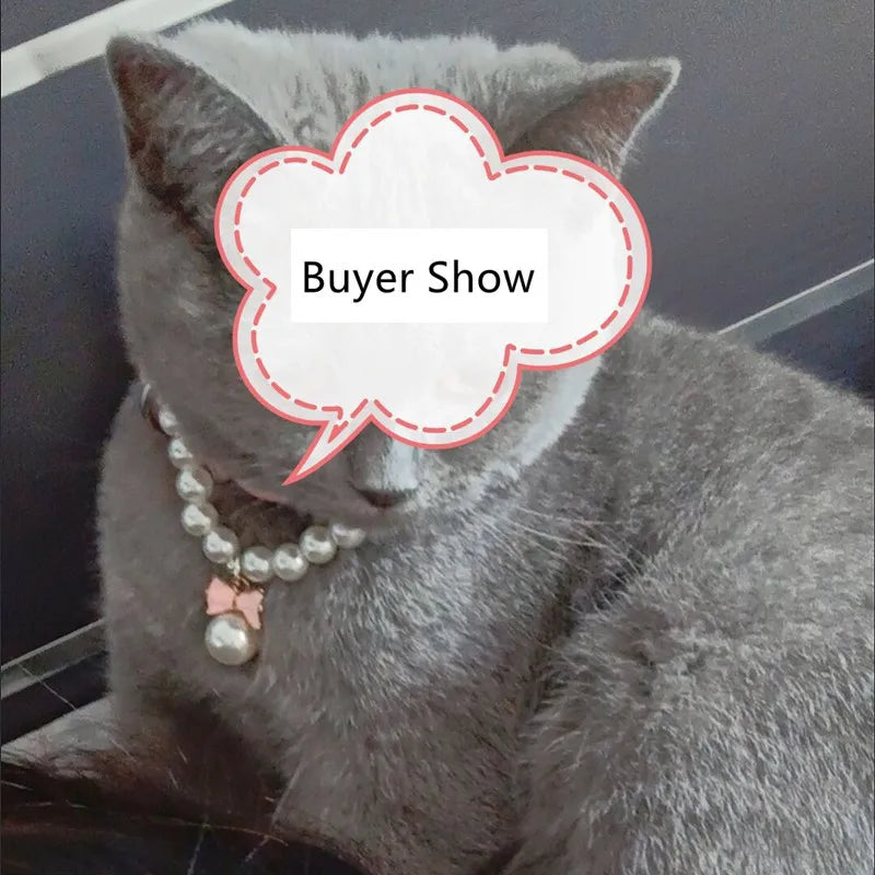Pet Pearl Collar Dog Princess Necklace Cat Jewelry Cute Bow Collar Puppy Accessories Dog Chain Chihuahua Wedding Jewelry Stuff