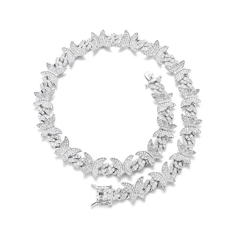 Vintage Fashion Butterfly Charm Chain Collar Secure Buckle Matching Pet And Owner Necklace Jewelry Accessories For Cat Dogs