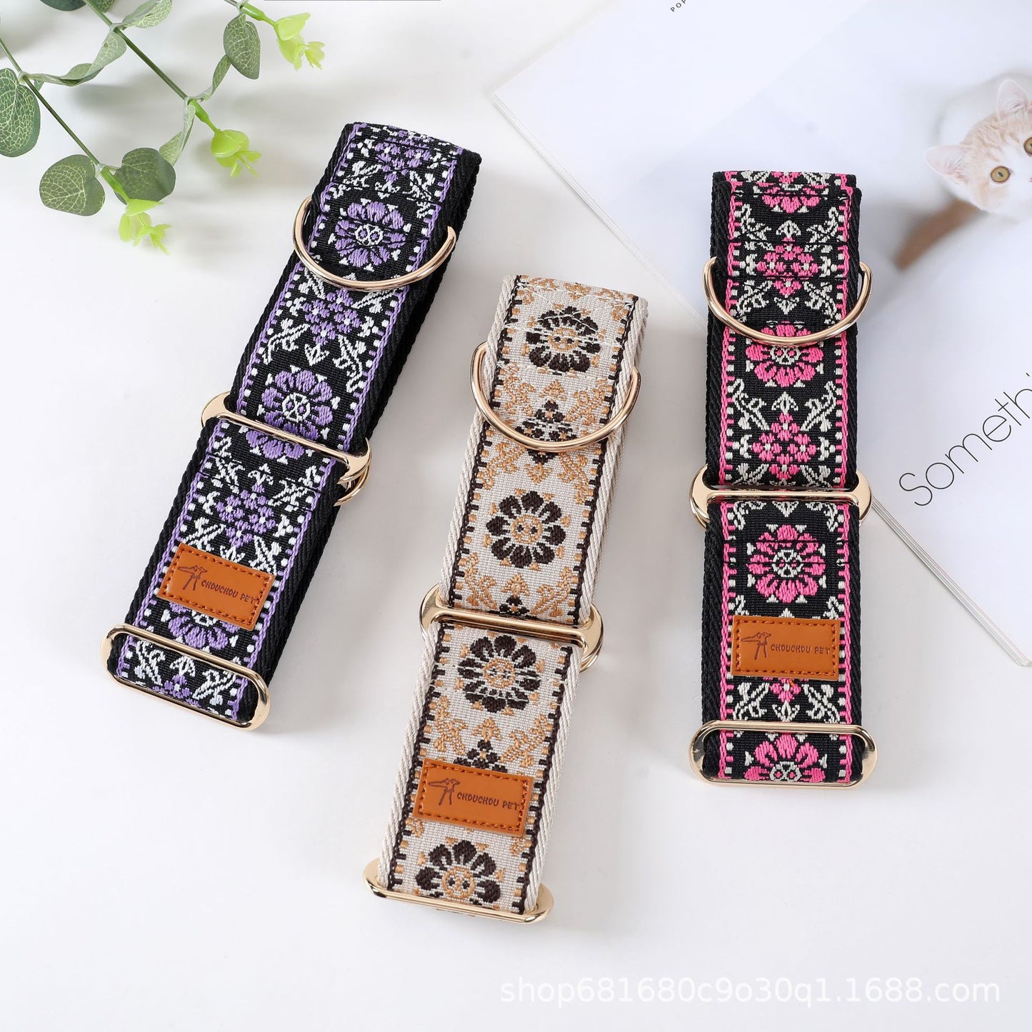Ethnic-style Adjustable Pet Collar