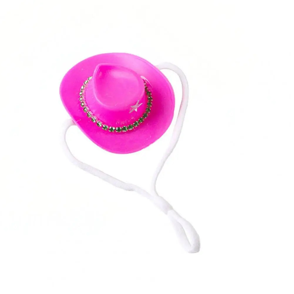 Lightweight Pet Hat Unique Hat Western Cowboy Hat for Small Rhinestone Star Design Mini Pet Costume Accessory for Guinea Pigs