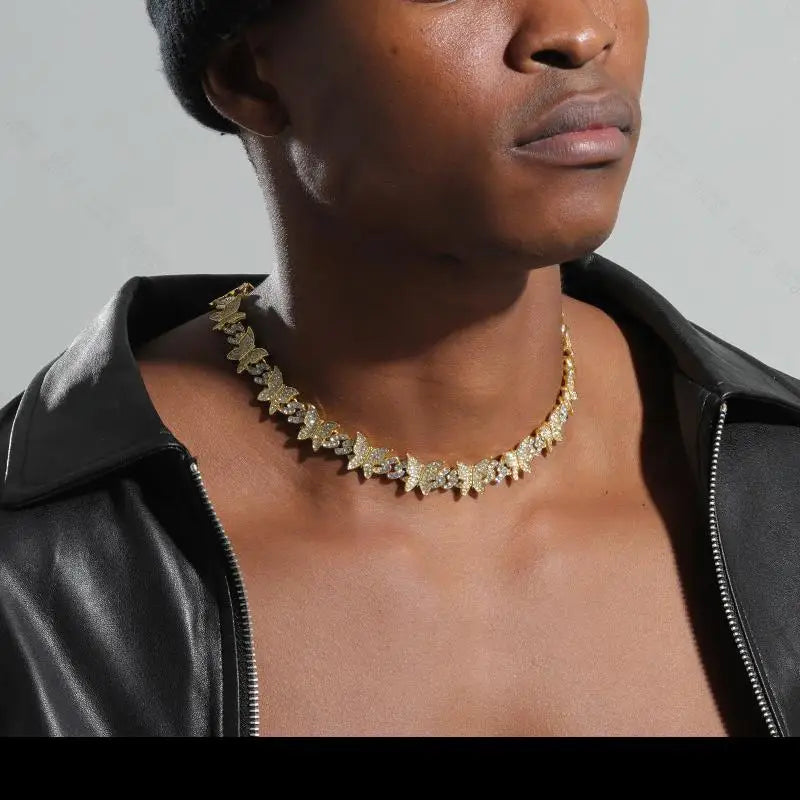 Vintage Fashion Butterfly Charm Chain Collar Secure Buckle Matching Pet And Owner Necklace Jewelry Accessories For Cat Dogs