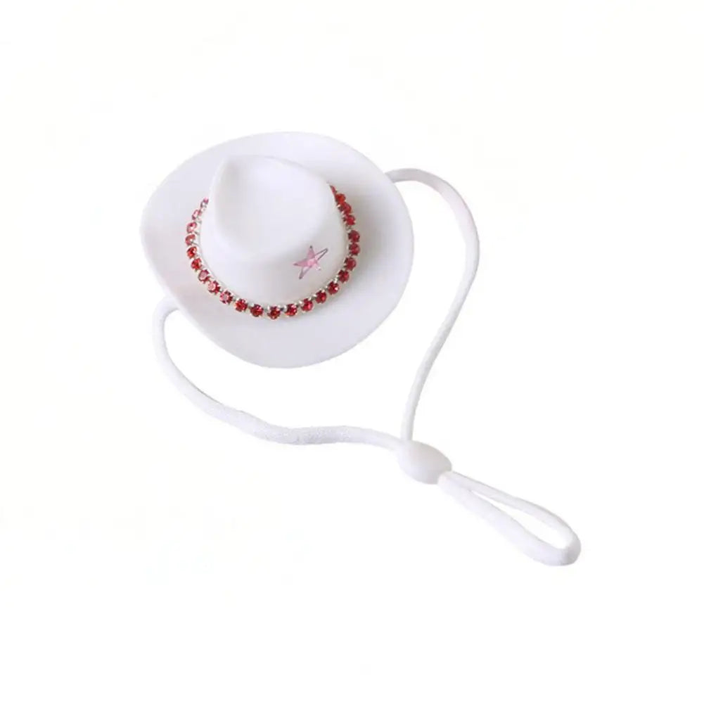 Lightweight Pet Hat Unique Hat Western Cowboy Hat for Small Rhinestone Star Design Mini Pet Costume Accessory for Guinea Pigs